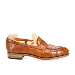 Alligator Shoes|Penny Loafers|Carmina ALIGATORE PENNY LOAFERS 1875 MADISON TANNED