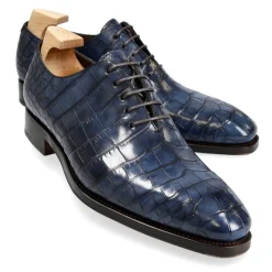 Alligator Shoes|Wholecut Oxford|Carmina ALLIGATOR SHOES 910 RAIN NAVY