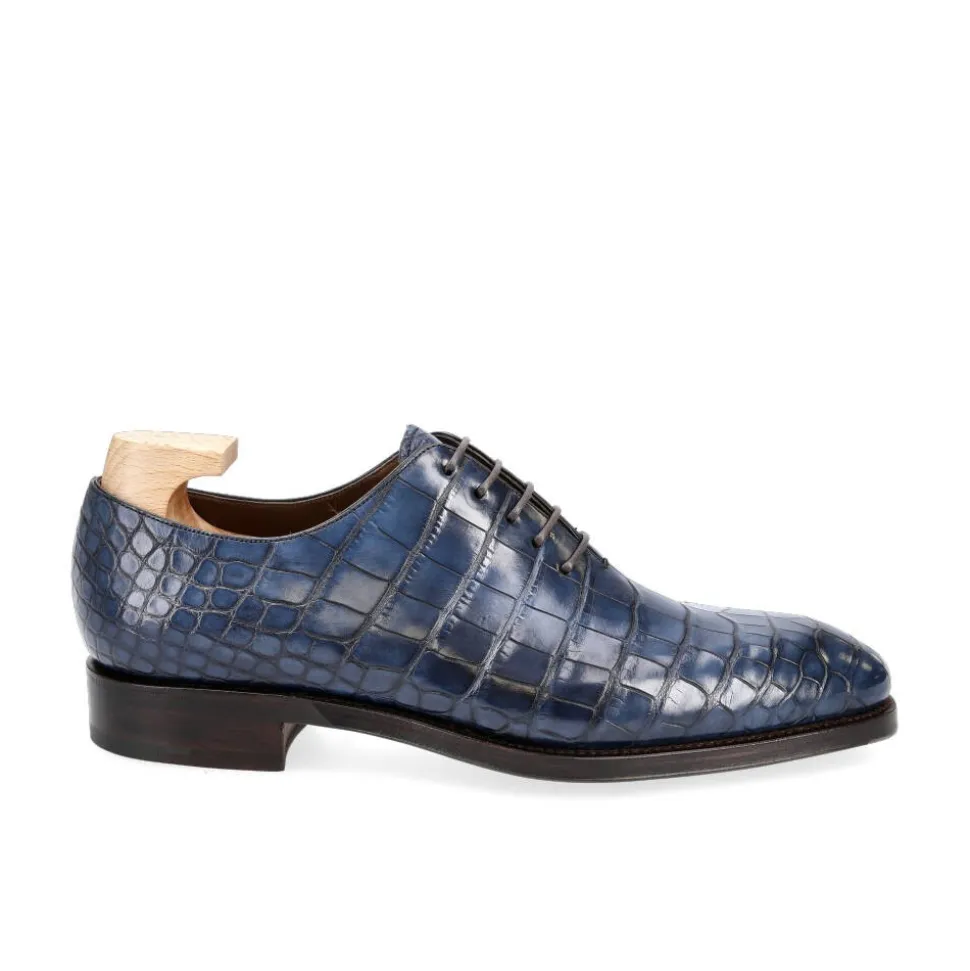 Alligator Shoes|Wholecut Oxford|Carmina ALLIGATOR SHOES 910 RAIN NAVY
