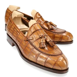Alligator Shoes|Tassel Loafers|Carmina ALLIGATOR TASSEL LOAFERS 734 FOREST TANNED
