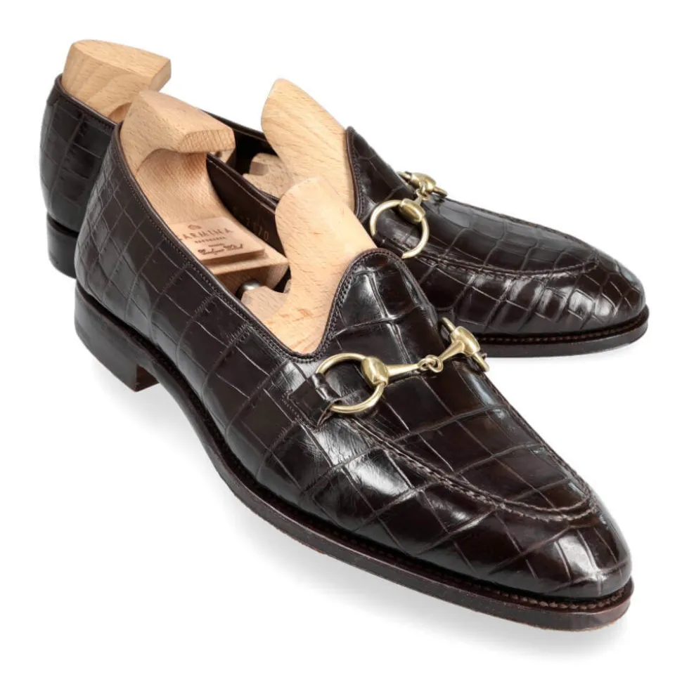 Alligator Shoes|Horsebit Loafers|Carmina ALLIGATORE HORSEBIT LOAFERS 80643 UETAM BROWN