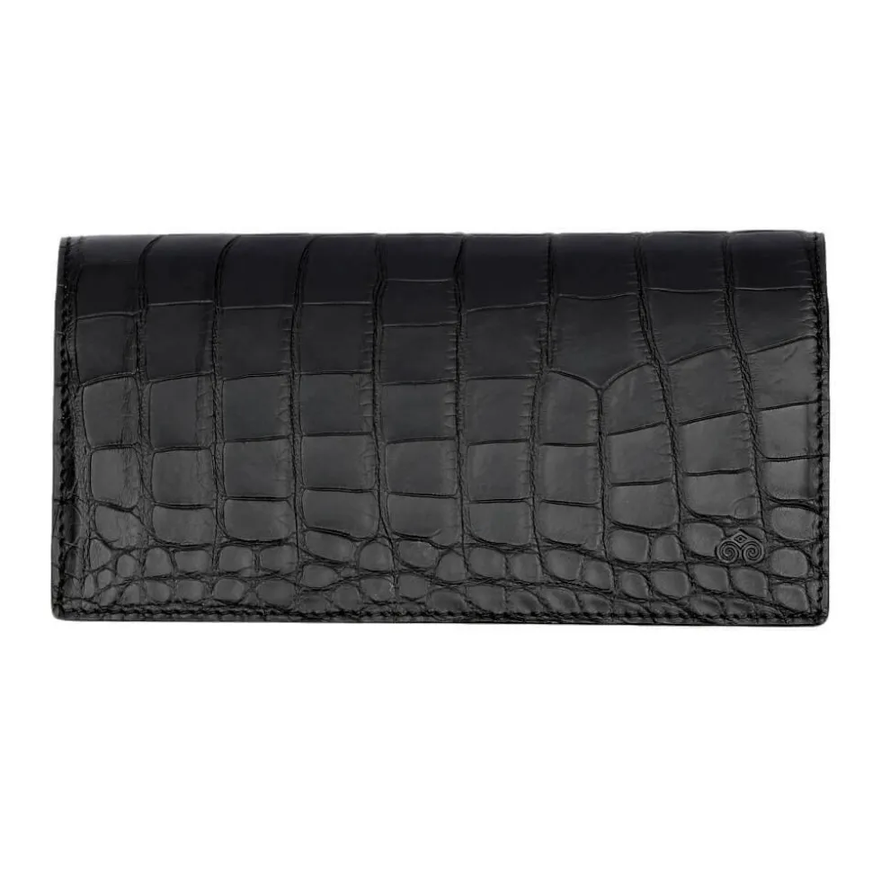 Wallet For Men|Carmina ALLIGATORE LONG WALLET FOR MEN BLACK