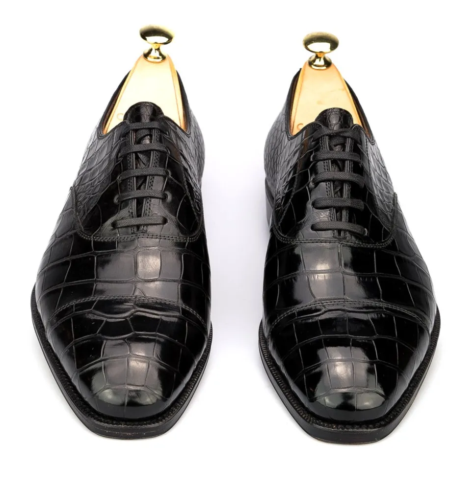 Alligator Shoes|Cap Toe Oxfords|Carmina ALLIGATORE OXFORDS 80212 RAIN