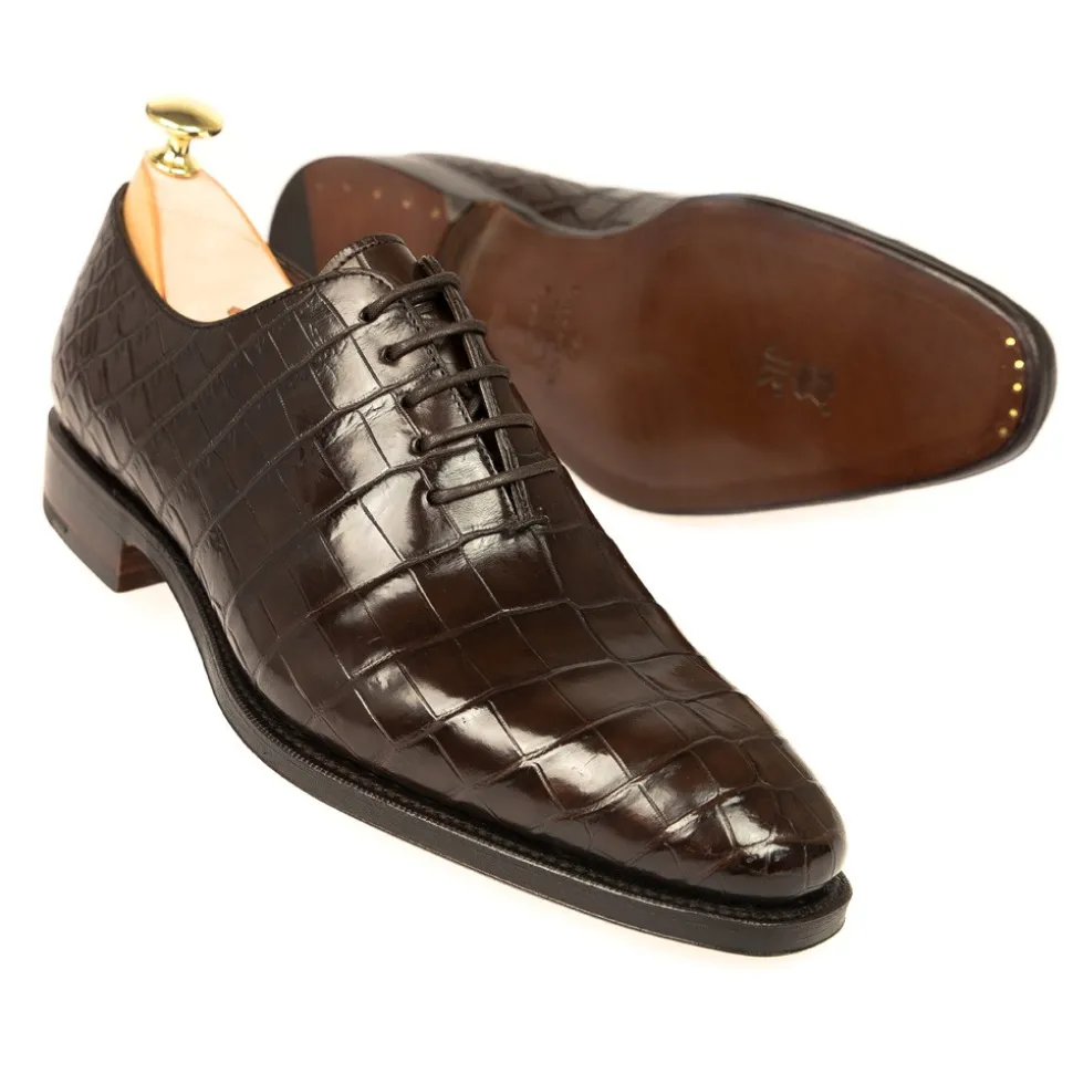 Alligator Shoes|Wholecut Oxford|Carmina ALLIGATORE SHOES 910 RAIN BROWN