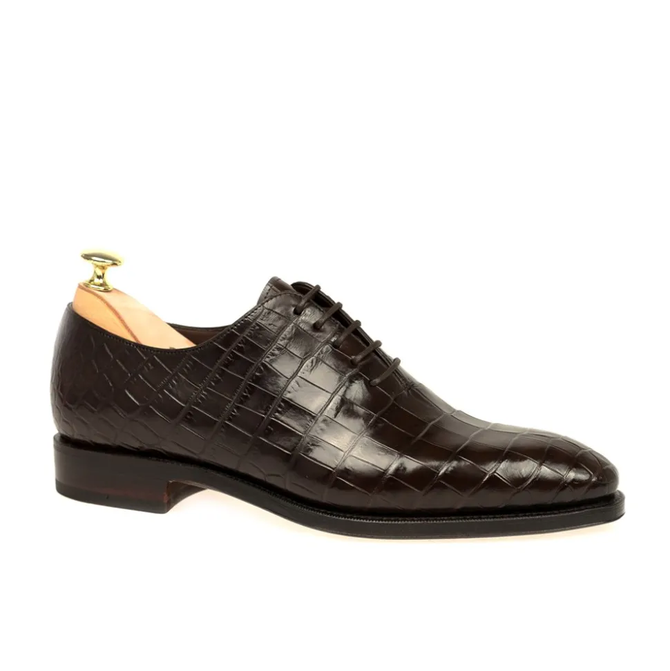 Alligator Shoes|Wholecut Oxford|Carmina ALLIGATORE SHOES 910 RAIN BROWN