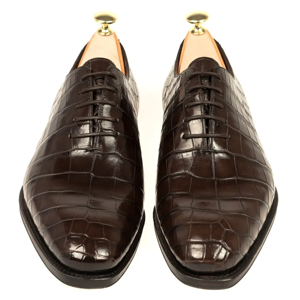 Alligator Shoes|Wholecut Oxford|Carmina ALLIGATORE SHOES 910 RAIN BROWN