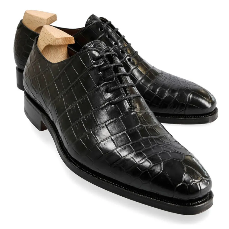 Alligator Shoes|Wholecut Oxford|Carmina ALLIGATORE SHOES 910 RAIN BLACK