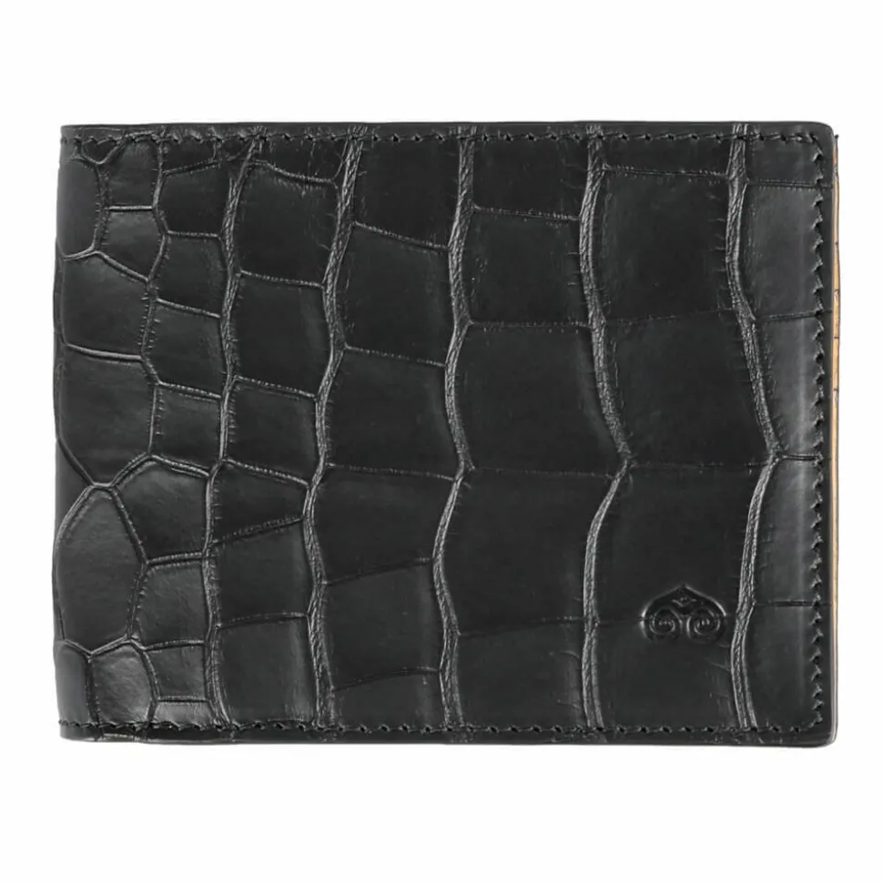 Wallet For Men|Carmina ALLIGATORE SLIM WALLET FOR MEN BLACK