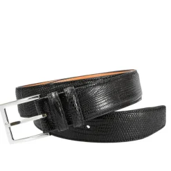 Men's Belts|Carmina LIZARD BELT BLACK