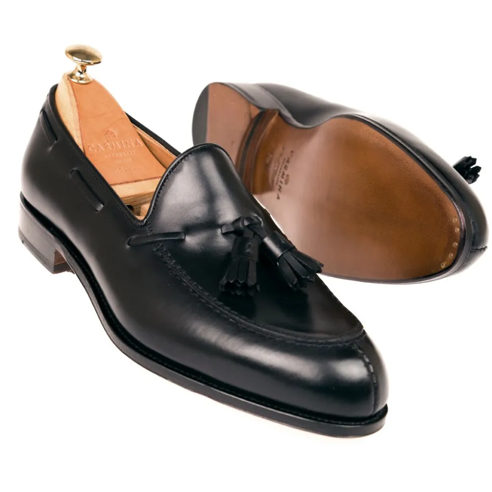 Tassel Loafers|Carmina TASSEL LOAFERS 734 FOREST EEE BLACK