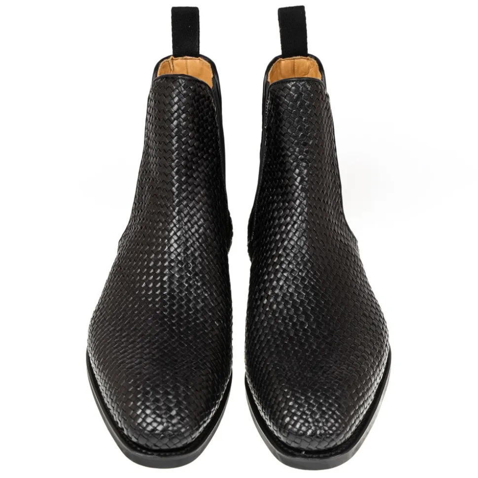 Chelsea Boots|Carmina BRAIDED CHELSEA BOOTS 80306 RAIN BLACK