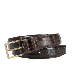 Men's Belts|Carmina ALLIGATOR LEATHER BELT BROWN