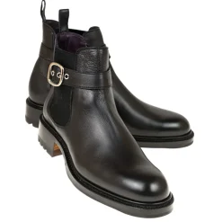 Women's Chelsea Boots|Carmina BUCKLE CHELSEA BOOTS 1800 OSCARIA BLACK