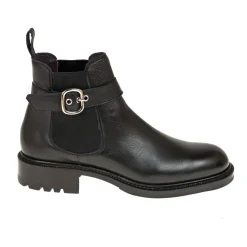 Women's Chelsea Boots|Carmina BUCKLE CHELSEA BOOTS 1800 OSCARIA BLACK