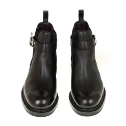 Women's Chelsea Boots|Carmina BUCKLE CHELSEA BOOTS 1800 OSCARIA BLACK