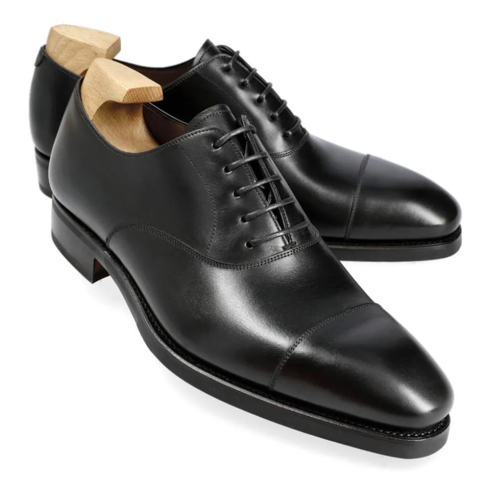 Cap Toe Oxfords|Carmina CAP TOE OXFORD SHOES 80386 RAIN BLACK