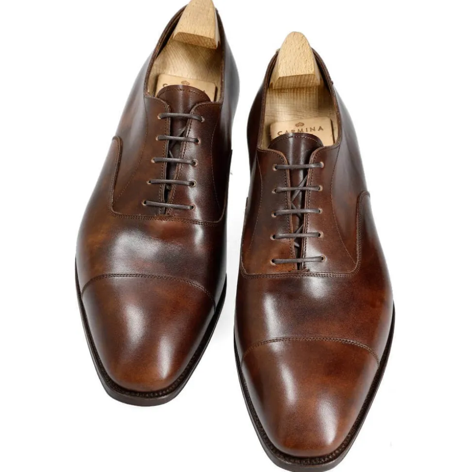 Cap Toe Oxfords|Carmina CAP TOE OXFORD SHOES 80204 SIMPSON BROWN