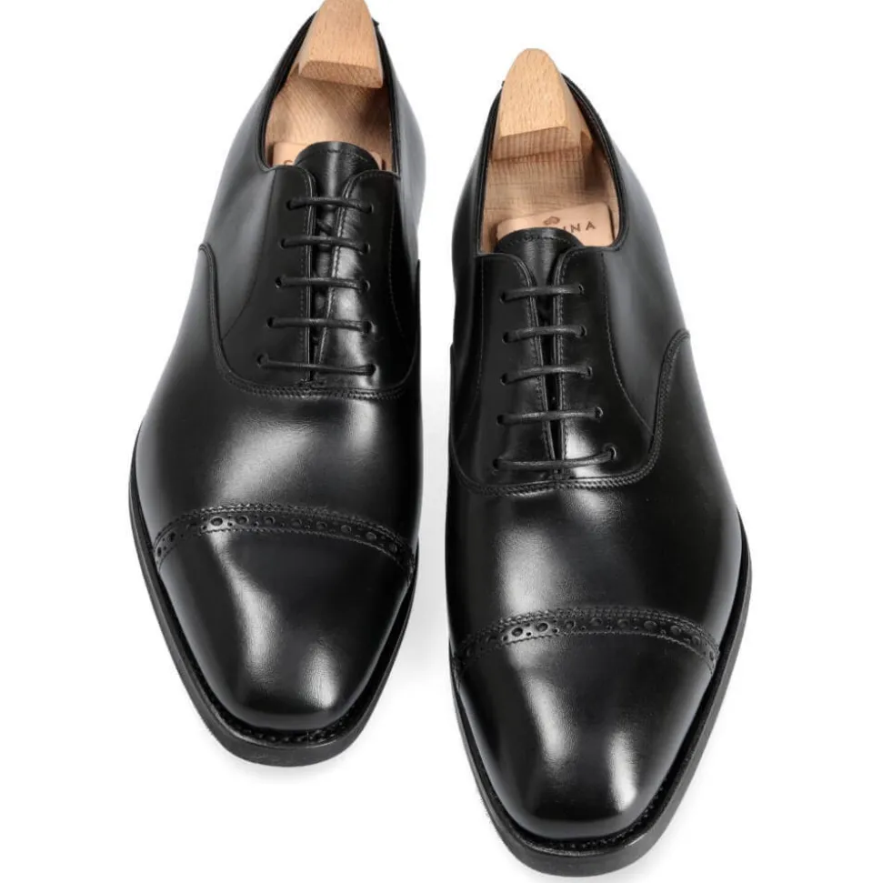 Cap Toe Oxfords|Carmina CAP TOE OXFORDS 80201 RAIN BLACK