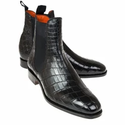 Alligator Shoes|Women's Chelsea Boots|Carmina CHELSEA BOOTS 1118 HILLS BLACK