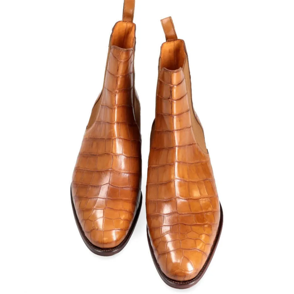 Alligator Shoes|Women's Chelsea Boots|Carmina CHELSEA BOOTS 1118 MADISON TANNED