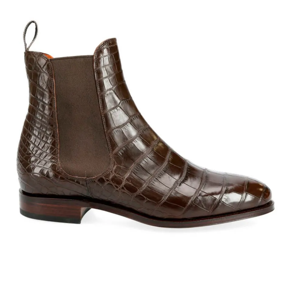 Alligator Shoes|Women's Chelsea Boots|Carmina CHELSEA BOOTS 1118 MADISON BROWN