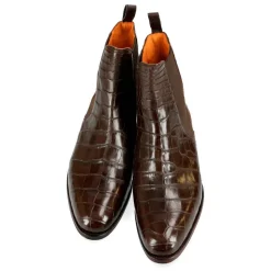 Alligator Shoes|Women's Chelsea Boots|Carmina CHELSEA BOOTS 1118 MADISON BROWN