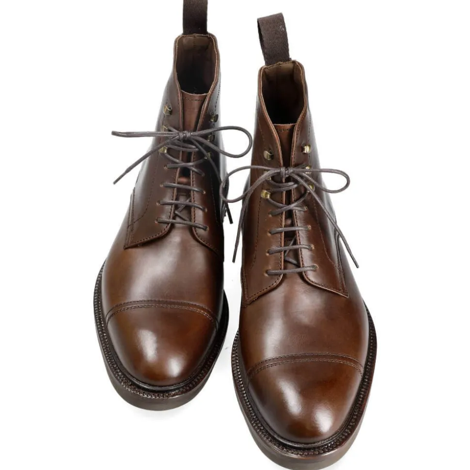 Men's Work Boots|Cap Toe Boots|Carmina CHROMEXCEL BOOTS 80179 SOLLER COMANDO SOLE BROWN