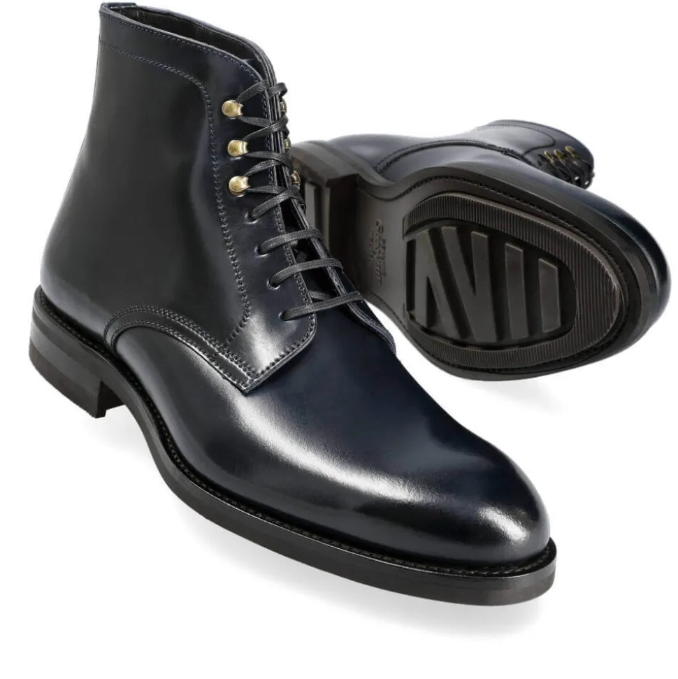 Men's Work Boots|Cordovan Boots|Carmina CORDOVAN BOOTS 80793 OSCAR NAVY