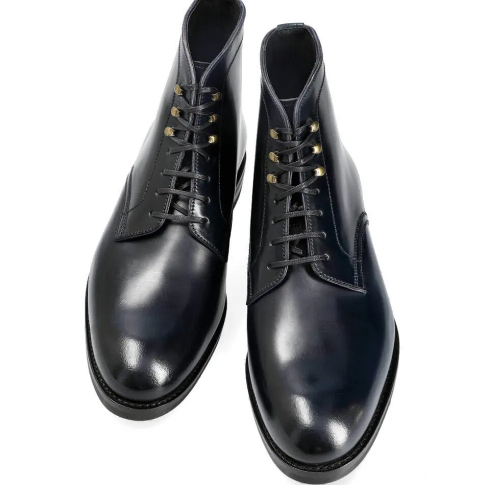 Men's Work Boots|Cordovan Boots|Carmina CORDOVAN BOOTS 80793 OSCAR NAVY