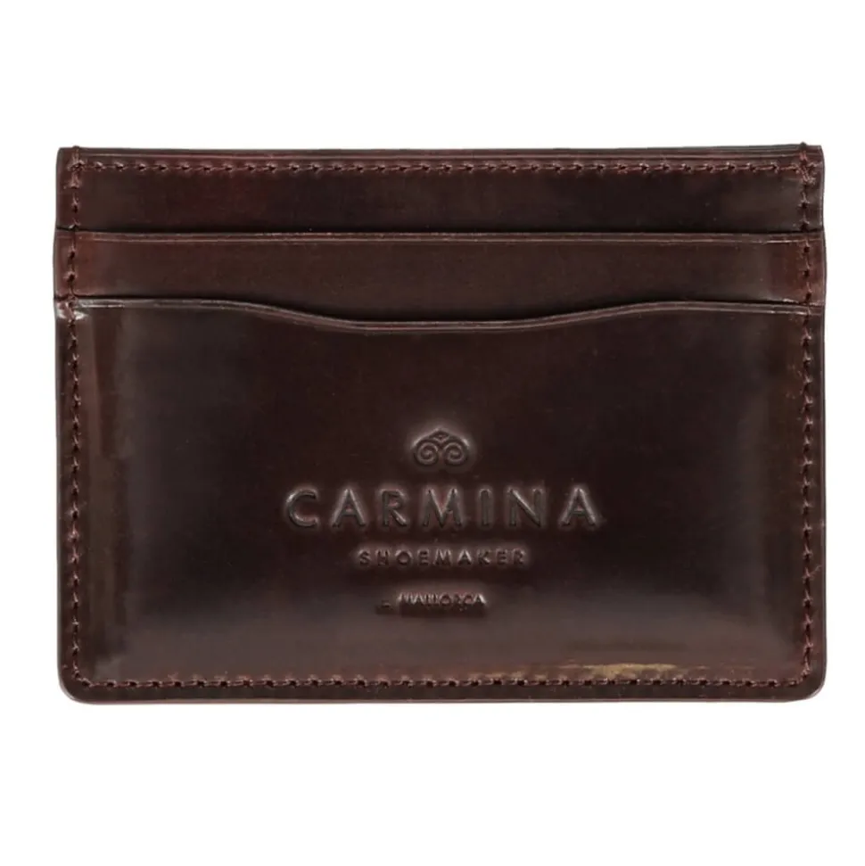 Card Holders|Card Holders|Carmina Cordovan card holder in BURGUNDY