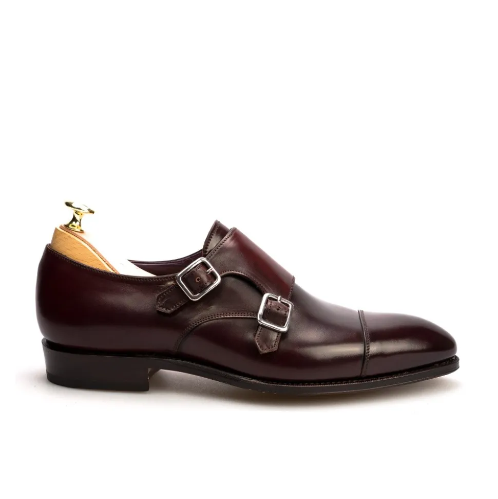 Double Monk Strap Shoes|Cordovan Monk Strap Shoes|Carmina CORDOVAN DOUBLE MONK STRAPS 80250 INCA BURGUNDY