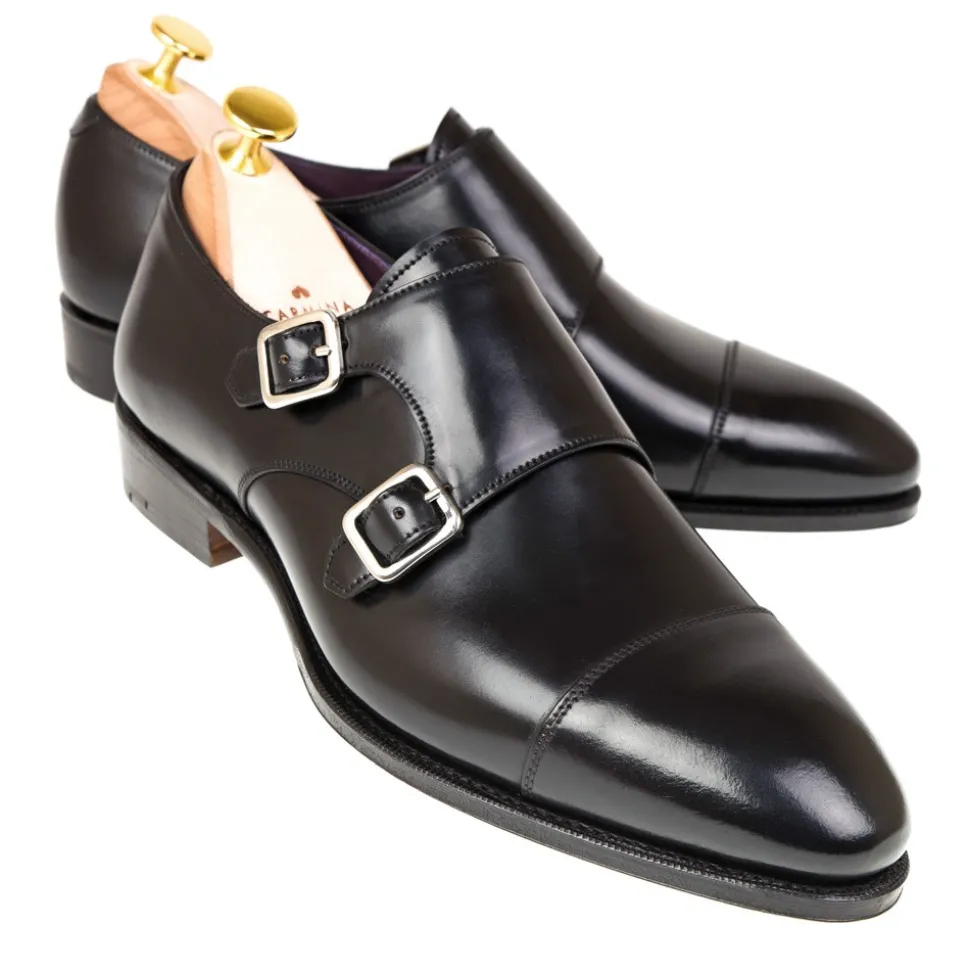 Double Monk Strap Shoes|Cordovan Monk Strap Shoes|Carmina CORDOVAN DOUBLE MONK STRAP 80250 INCA BLACK