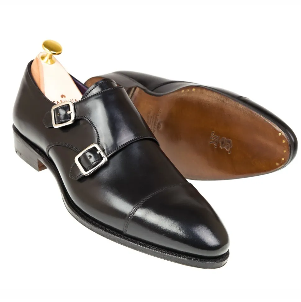Double Monk Strap Shoes|Cordovan Monk Strap Shoes|Carmina CORDOVAN DOUBLE MONK STRAP 80250 INCA BLACK