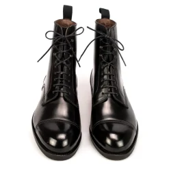 Men's Work Boots|Cap Toe Boots|Carmina CORDOVAN DRESS BOOTS 80184 OSCAR BLACK