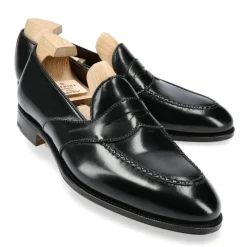 Penny Loafers|Cordovan Loafers|Carmina CORDOVAN FULL STRAP LOAFERS 80372 UETAM EE BLACK