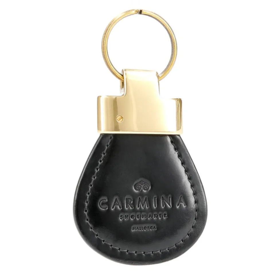Leather Keychain|Carmina CORDOVAN KEYCHAIN BLACK