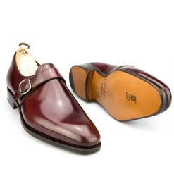 Single Monk Strap Shoes|Cordovan Monk Strap Shoes|Carmina CORDOVAN MONK STRAPS 80156 RAIN BURGUNDY