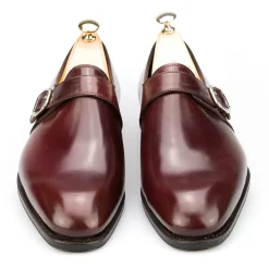 Single Monk Strap Shoes|Cordovan Monk Strap Shoes|Carmina CORDOVAN MONK STRAPS 80156 RAIN BURGUNDY