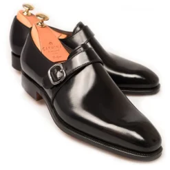 Single Monk Strap Shoes|Cordovan Monk Strap Shoes|Carmina CORDOVAN MONK STRAPS 80156 RAIN BLACK