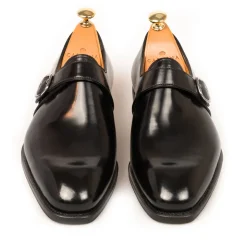 Single Monk Strap Shoes|Cordovan Monk Strap Shoes|Carmina CORDOVAN MONK STRAPS 80156 RAIN BLACK