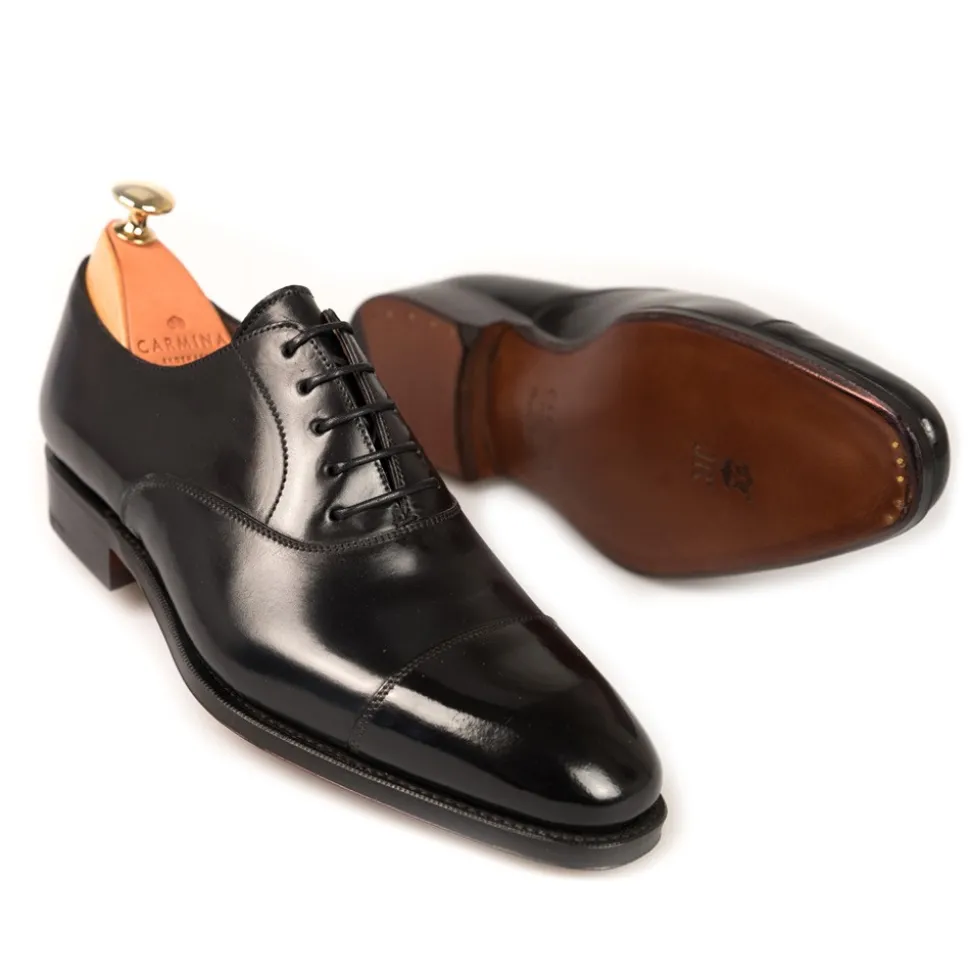 Cap Toe Oxfords|Cordovan Oxfords Shoes|Carmina CORDOVAN OXFORDS 80386 RAIN BLACK