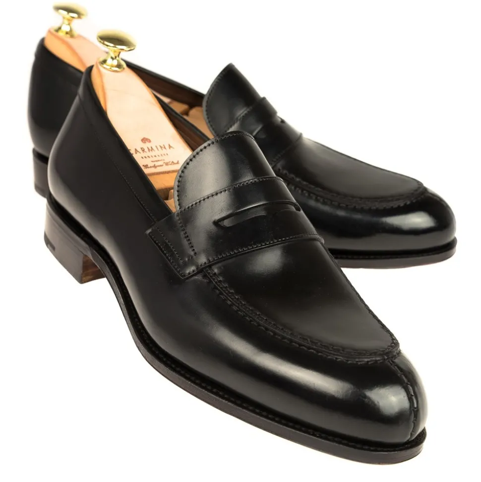 Cordovan Loafers|Carmina CORDOVAN PENNY LOAFERS 923 FOREST BLACK