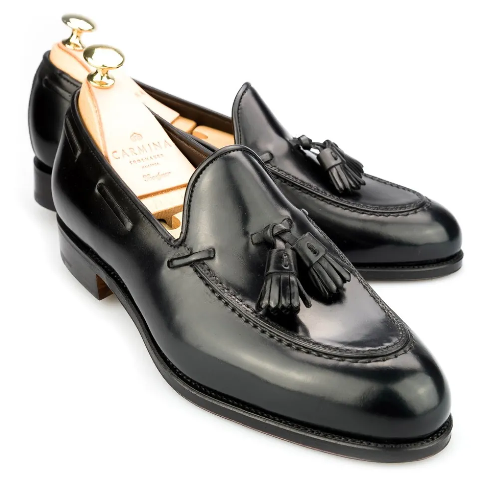 Tassel Loafers|Cordovan Loafers|Carmina CORDOVAN TASSEL LOAFERS 734 FOREST BLACK
