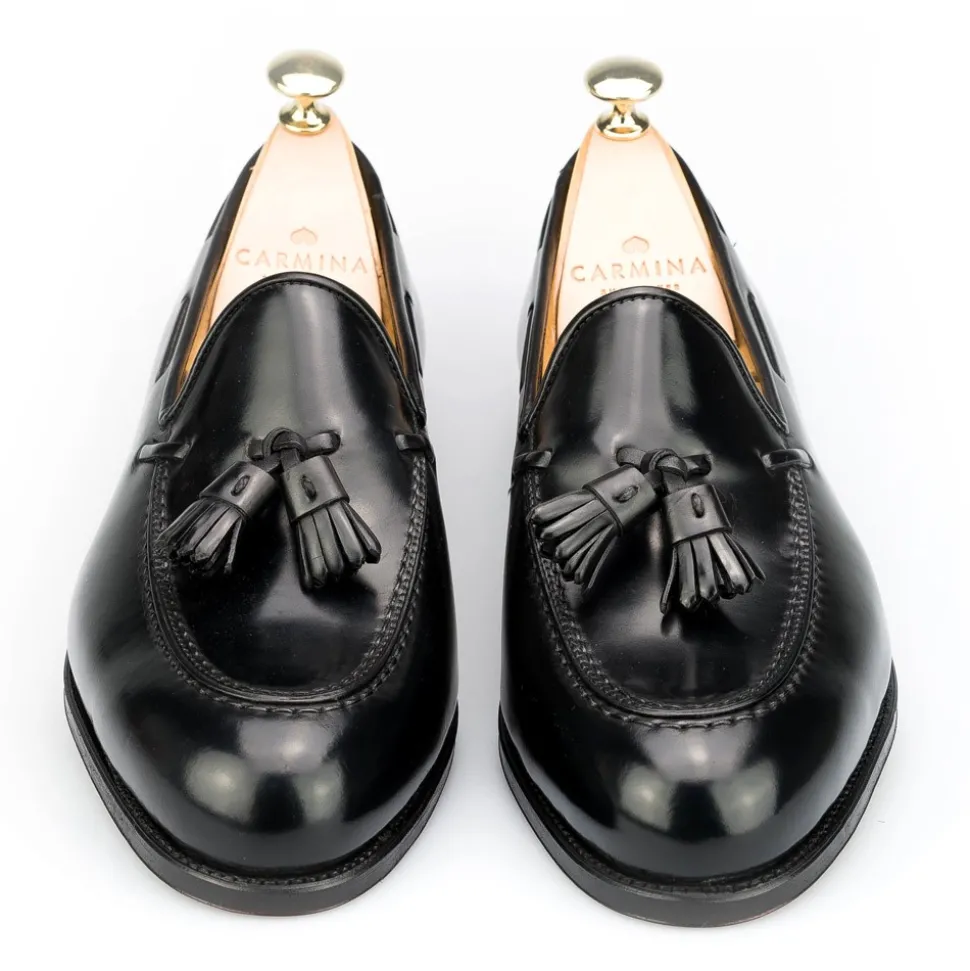 Tassel Loafers|Cordovan Loafers|Carmina CORDOVAN TASSEL LOAFERS 734 FOREST BLACK