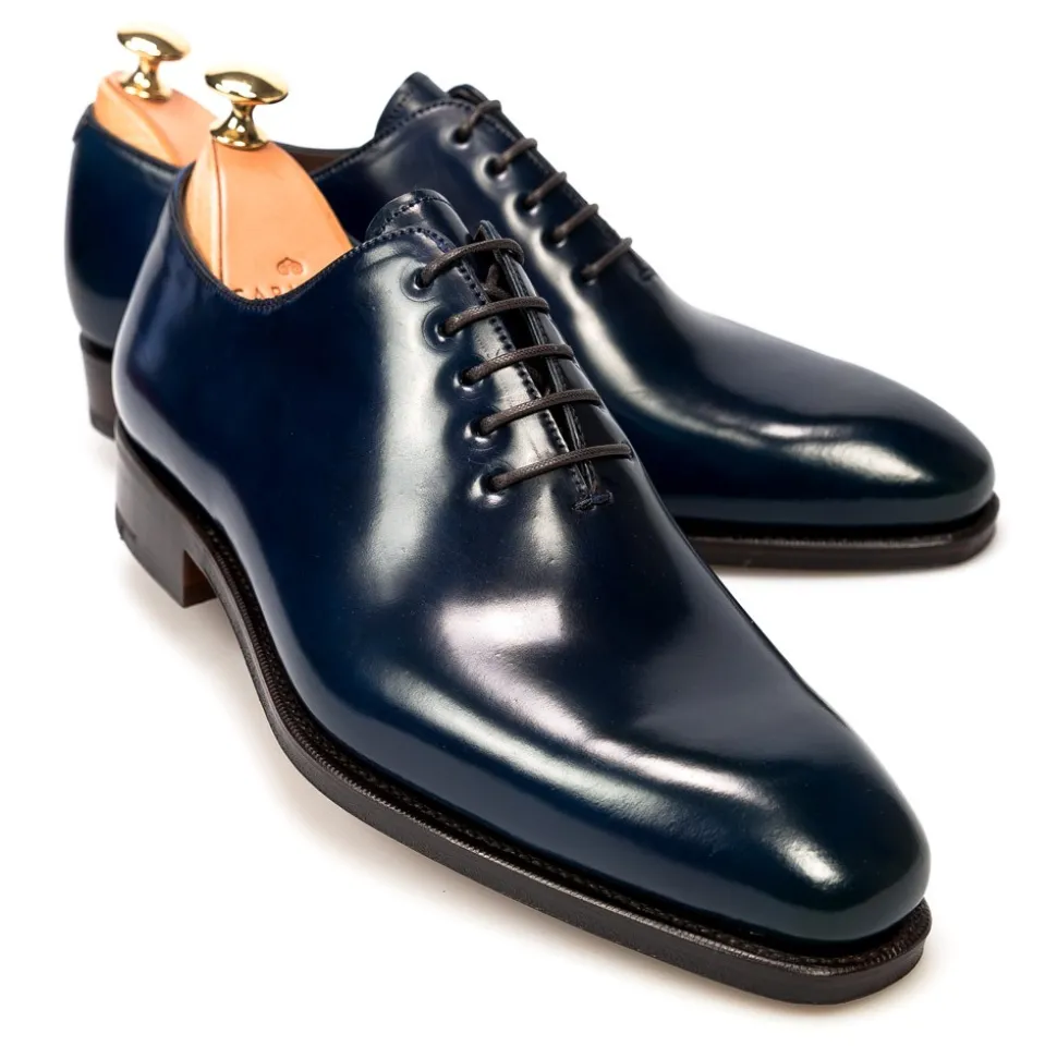 Cordovan Oxfords Shoes|Carmina CORDOVAN WHOLECUT 910 RAIN NAVY