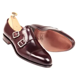 Women Cordovan|Double Monk Strap|Carmina CORDOVAN WOMEN DOUBLE MONK STRAP 1645 MADISON BURGUNDY