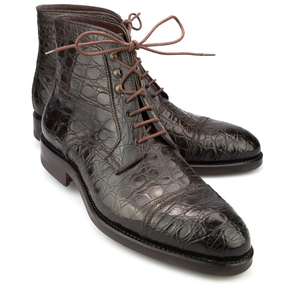 Crocodile Shoes|Men's Work Boots|Carmina CROCODILE ANKLE BOOTS 80207 SOLLER