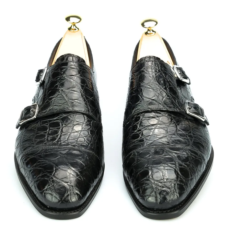 Crocodile Shoes|Double Monk Strap Shoes|Carmina CROCODILE DOUBLE MONK 10003 SIMPSON