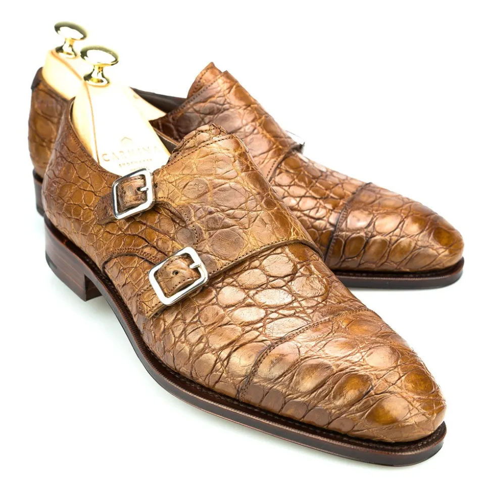 Crocodile Shoes|Double Monk Strap Shoes|Carmina CROCODILE DOUBLE MONK SHOES 10003 SIMPSON