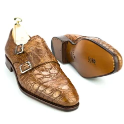 Crocodile Shoes|Double Monk Strap Shoes|Carmina CROCODILE DOUBLE MONK SHOES 10003 SIMPSON